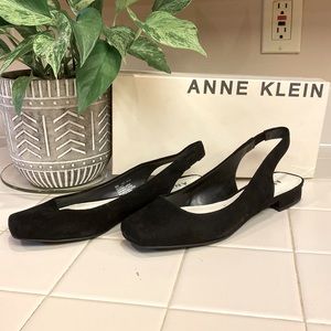 New Black Anne Klein Sling Back Flat